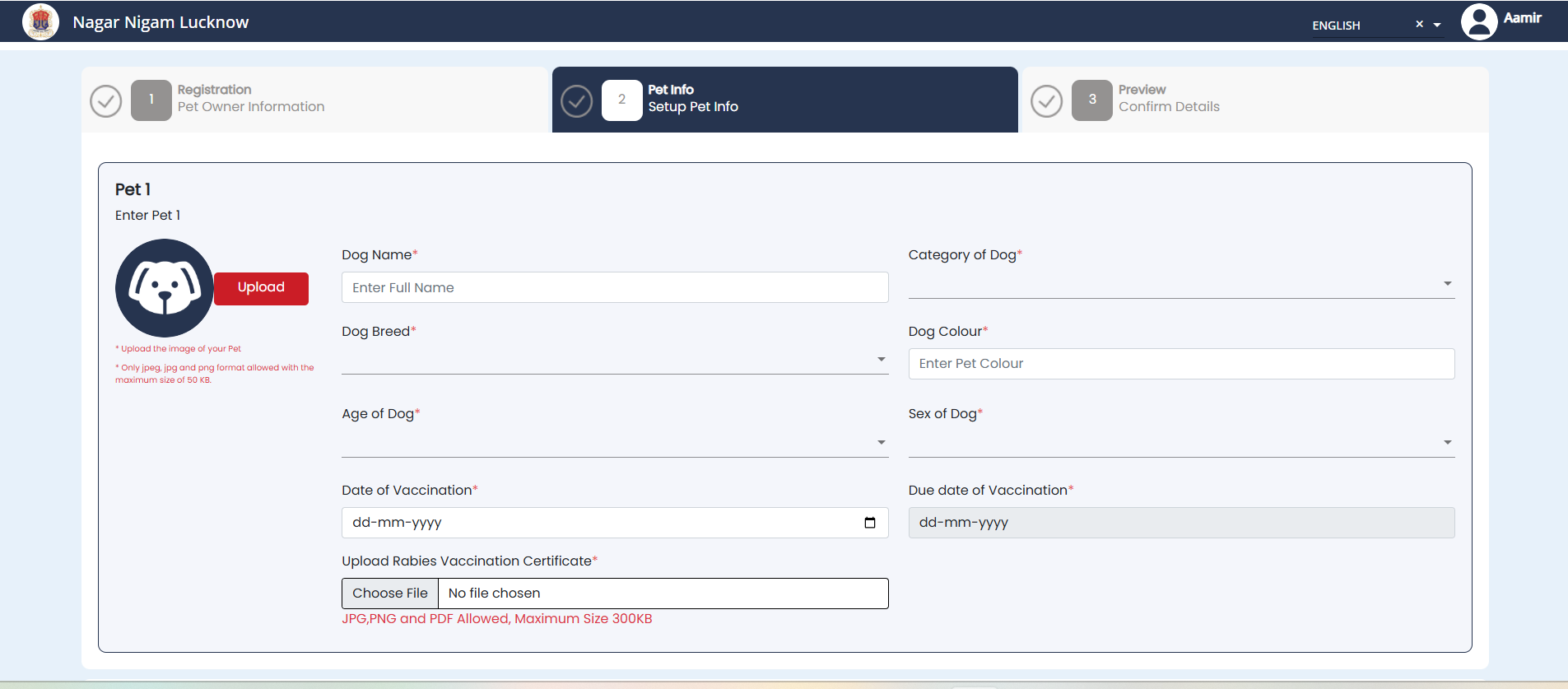 Pet Registration Documents